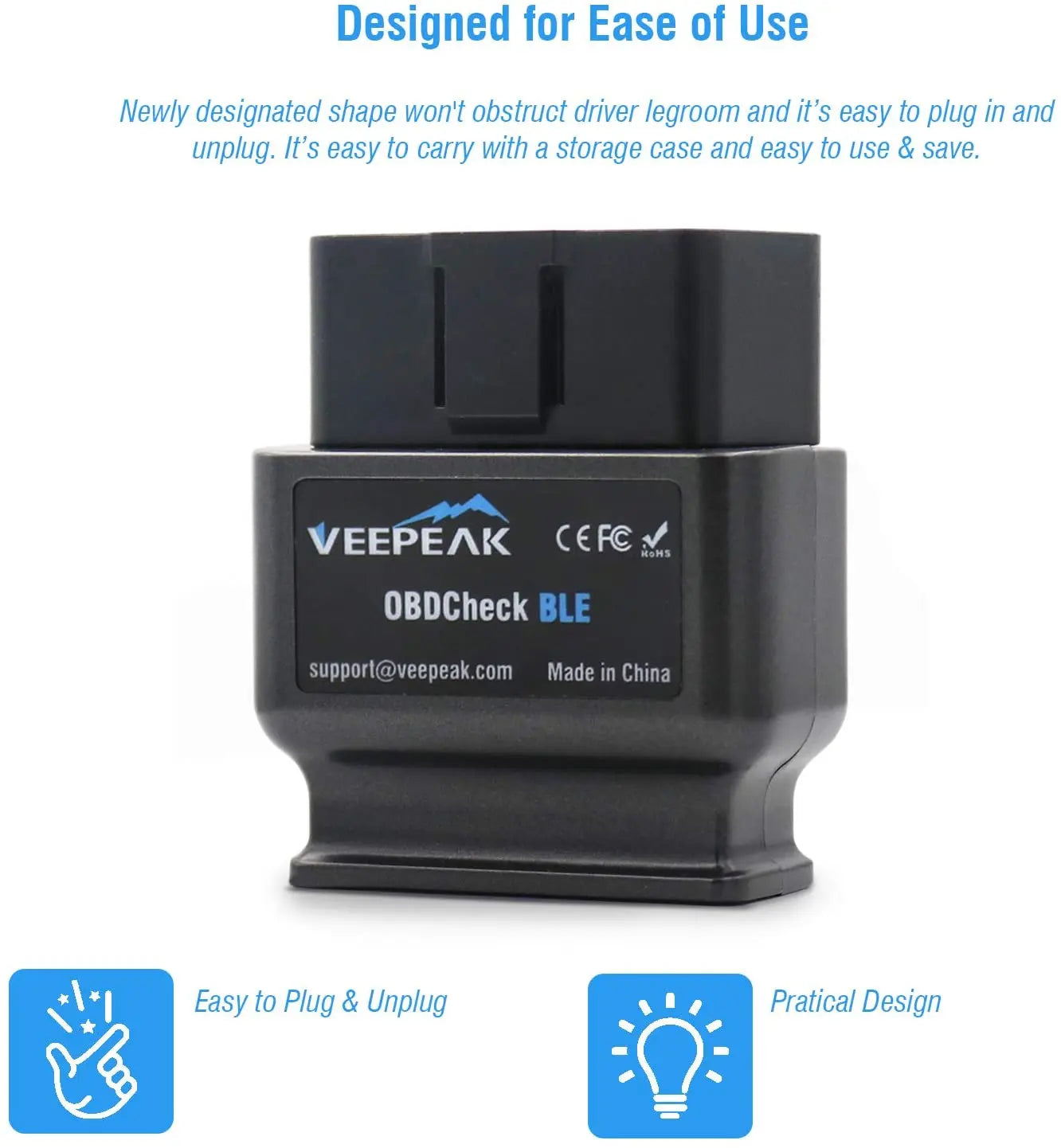 Veepeak OBDCheck BLE OBD2 Bluetooth Scanner Auto OBD II Diagnostic